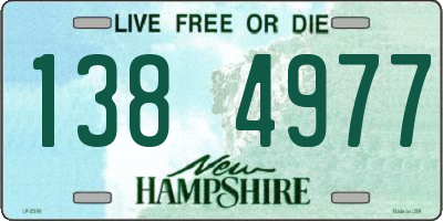 NH license plate 1384977