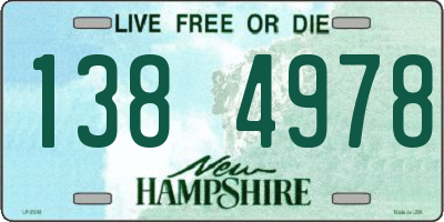 NH license plate 1384978