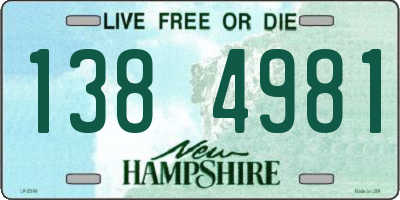 NH license plate 1384981