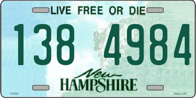 NH license plate 1384984