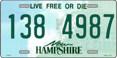 NH license plate 1384987