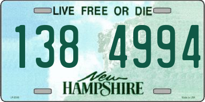 NH license plate 1384994