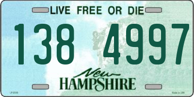 NH license plate 1384997
