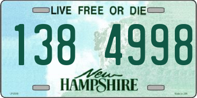 NH license plate 1384998