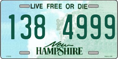 NH license plate 1384999