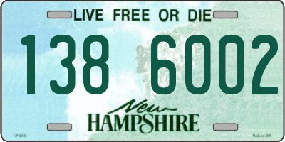 NH license plate 1386002
