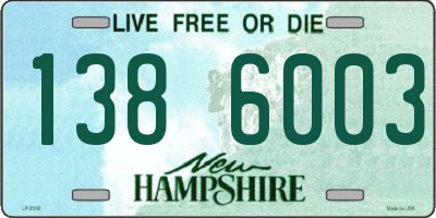 NH license plate 1386003