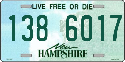NH license plate 1386017