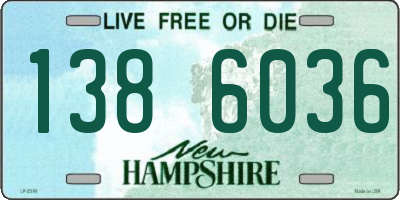 NH license plate 1386036