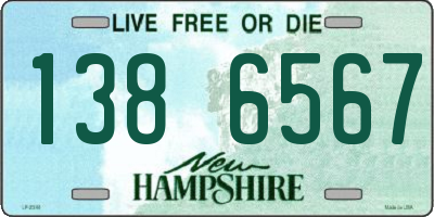 NH license plate 1386567