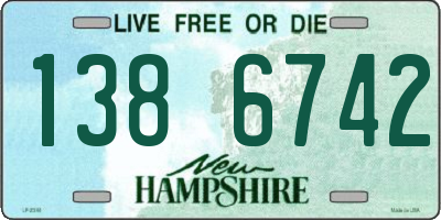 NH license plate 1386742