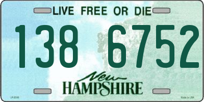 NH license plate 1386752