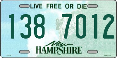 NH license plate 1387012