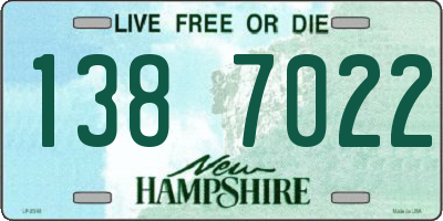 NH license plate 1387022