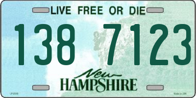 NH license plate 1387123