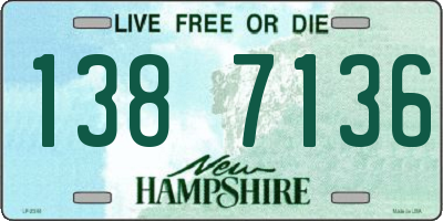 NH license plate 1387136