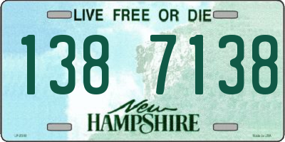 NH license plate 1387138