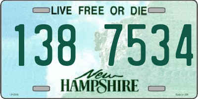 NH license plate 1387534