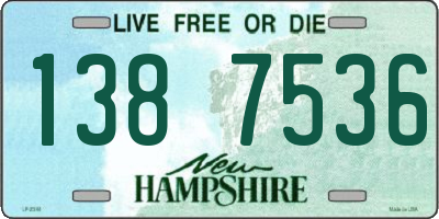 NH license plate 1387536