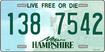 NH license plate 1387542