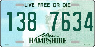 NH license plate 1387634