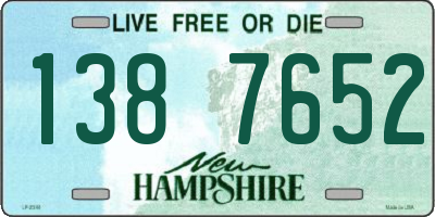 NH license plate 1387652
