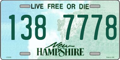 NH license plate 1387778