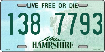 NH license plate 1387793