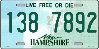 NH license plate 1387892