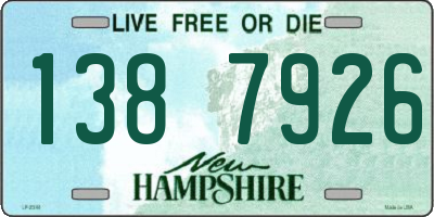 NH license plate 1387926