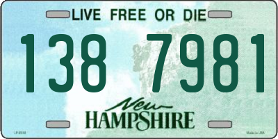 NH license plate 1387981