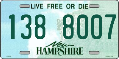 NH license plate 1388007
