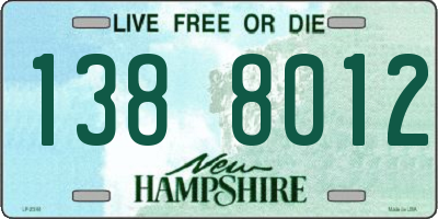 NH license plate 1388012