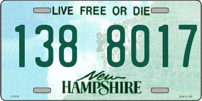 NH license plate 1388017