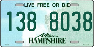 NH license plate 1388038