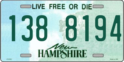 NH license plate 1388194