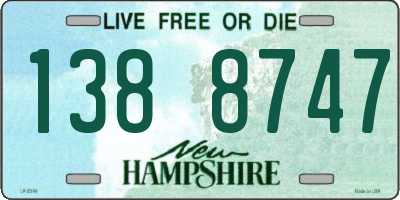NH license plate 1388747