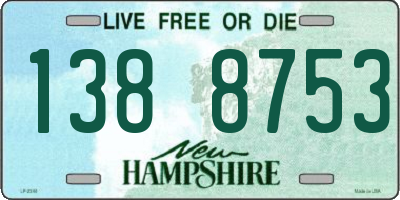 NH license plate 1388753