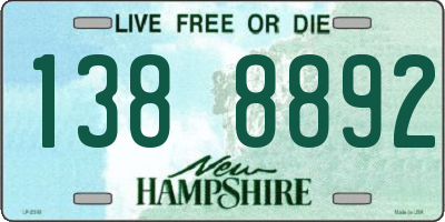 NH license plate 1388892