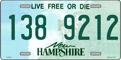 NH license plate 1389212