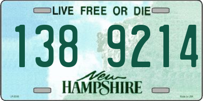 NH license plate 1389214