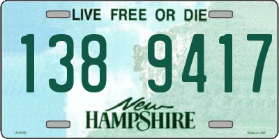 NH license plate 1389417