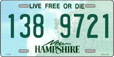 NH license plate 1389721