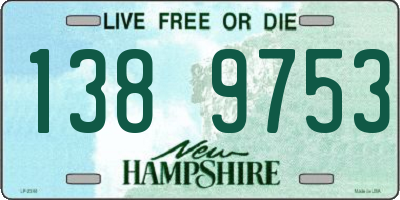 NH license plate 1389753