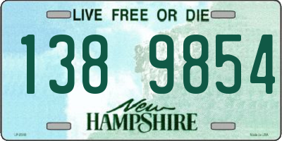NH license plate 1389854