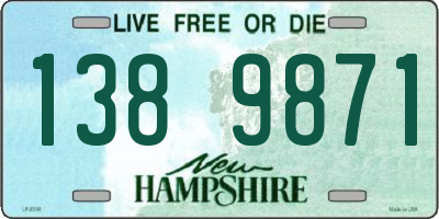 NH license plate 1389871