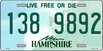 NH license plate 1389892