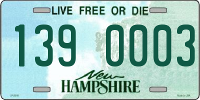 NH license plate 1390003