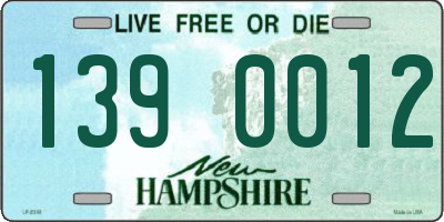 NH license plate 1390012
