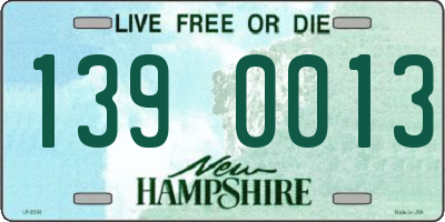 NH license plate 1390013
